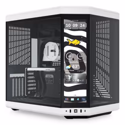 HYTE Y70 Touch Infinite, Midi Tower, PC, Noir, Blanc, ATX, EATX, ITX, micro ATX, 18 cm, 42,2 cm