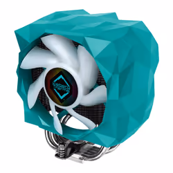 Iceberg IceSLEET X5 Processeur Refroidisseur d'air 12 cm Chrome, Turquoise 1 pièce(s)