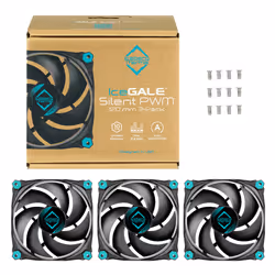 Iceberg Thermal IceGALE Silent PWM Boitier PC Ventilateur 12 cm Noir 3 pièce(s)
