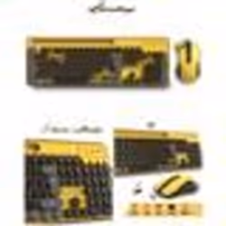 Pack Clavier et Souris sans fil - PEPS - Wireless Desktop ADVANCE - Jaune et Noir - 105 touches - 5 multimédias