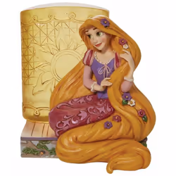 Figurine Collection Raiponce et la Lanterne Résine aspect bois Dimensions : Hauteur 12 cm - Largeur 12 cm - Profondeur 12 cm