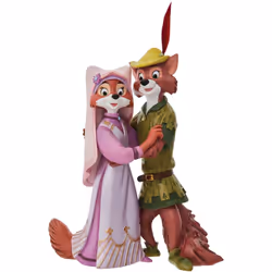 Figurine de Collection Robin des Bois et Belle Marianne Résine aspect bois peinte à la main Dimensions : hauteur 18 cm - larg ...
