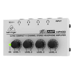 Behringer HA400 amplificateur pour casque Noir, Gris