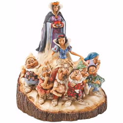 Figurine Blanche Neige Bois sculpté - Disney Traditions Livrée en boite Figurine en résine aspect bois Hauteur 21 cm - Largeu ...