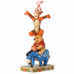 Statuette de Collection Winnie l'Ourson et ses Amis En résine aspect bois Hauteur 25 cm - Largeur 12 - Profondeur 9 cm