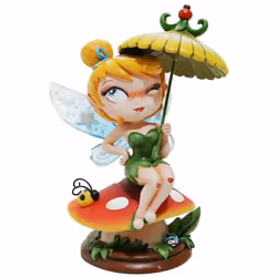 Statuette Fée Clochette By Miss Mindy En résine colorée Hauteur 13 cm, Largeur 9 cm, Profondeur 7 cm