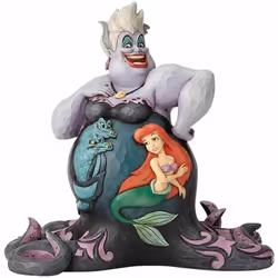 Figurine de Collection Ursula Résine aspect bois peinte à la main Hauteur 30 cm - Largeur 30 cm - Profondeur 13 cm