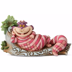 Statuette en résine de collection Le Chat de Cheshire En résine aspect bois Hauteur 7 cm x Largeur 12 cm x profondeur 4 cm Li ...