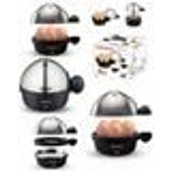 Cuiseur à œufs - MARQUE - 350W - Cuit 7 œufs - Cuit 4 œufs au plat - Inox facile à nettoyer