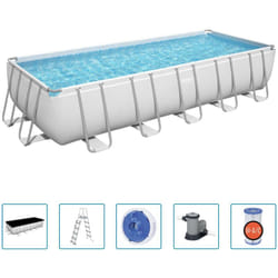 Bestway - Piscine Rectangulaire Hors Sol Power Steel 19281 l - Rafraîchissement et Amusement
