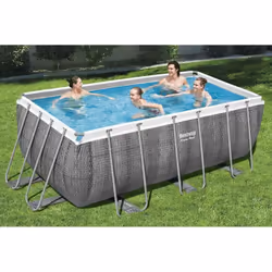 Amusez-vous bien avec votre famille et vos amis dans cet ensemble de piscine Power Steel de la marque Bestway. La forme recta ...