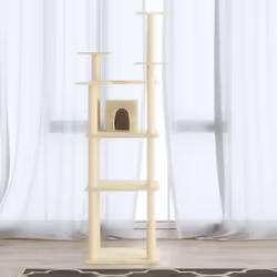 Cet arbre à chat est le refuge idéal pour que vos chats puissent gratter, grimper, se percher, se cacher et se reposer. Il do ...