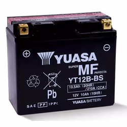 Yuasa YT12B-BS, Sealed Lead Acid (VRLA), 10 Ah, 12 V, Moto, Peu de maintenance, 10 Ah