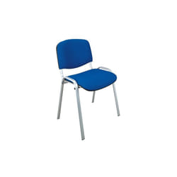 Sans Marque - Chaise Conférence empilable bleu piétement alu