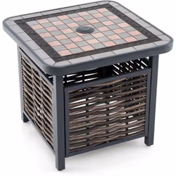 À propos de cet article 【Table d'appoint avec trou pour parasol】Equipée d'un trou pour parasol de 3,9 cm, cette table d'appoi ...