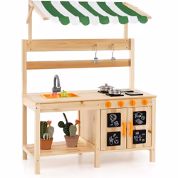 À propos de cet article 【Matériau en Bois】Fabriquée en bois de sapin massif, cette cuisine de jeu d'extérieur est conçue pour ...