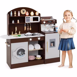 À propos de cet article 【Machine à Café Interactive】La cuisine en bois enfant comprend une machine à café détaillée où les en ...
