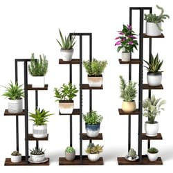 Costway - Lot de 3 Supports de Plantes Intérieures à 4+5+6 Niveaux, Porte-Plantes d'Angle avec Dispositifs Anti-basculement, Organisateur de Pots de