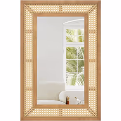 À propos de cet article 【Décoration en Rotin Exquise】Contrairement aux autres miroirs, ce miroir mural est décoré avec du rot ...