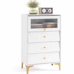 À propos de cet article 【Espace de Rangement Suffisant 】Dotée d’un petit cabinet et de 3/4 tiroirs de rangement, cette commod ...