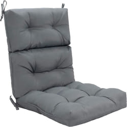 Costway - Coussin de Chaise à Dossier Haut avec Sangles en Corde Antidérapantes, Coussin de Siège de Patio en Polyester Imperméable pour Chaise