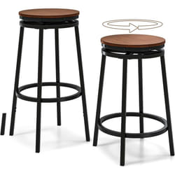 Costway - Tabourets de Bar Pivotants, Tabouret Cuisine Réglables en Hauteur 74/61 cm, Cadre en Métal, Chaises de Bar pour Îlot de Cuisine, Salle à