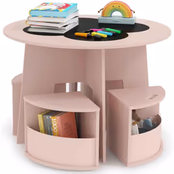À propos de cet article 【Design Empilable Gain de Place】Cette table enfants comprend 4 tabourets qui se rangent parfaitement  ...
