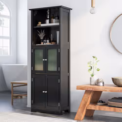 À propos de cet article 【6 niveaux de rangement】Équipé un compartiment à 2 niveaux et de 2 armoires avec portes, le meuble de ...