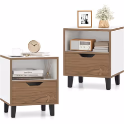 À propos de cet article 【Design unique】Notre table de chevet présente un design unique avec un contraste de bois et de pannea ...