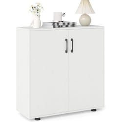 Buffet Cuisine Rangement 2 Portes, Buffet Salon Moderne, Étagère Ajustable, 2 Kits Anti-basculement, Armoire Cuisine pour Salle à Manger, 80 x 31,5 x