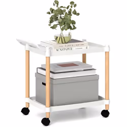À propos de cet article 【Solution de Rangement Pratique】Ce desserte à roulettes dispose 2 étagères spacieuses, ce qui le rend ...