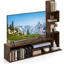 Costway - Meuble tv Cubique, Bibliothèque en l pour Télé 50', 7 Étagères Ouvertes, Étagère Colonne pour Petite Espace, Salon, Chambre, Kits