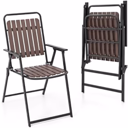 Ce lot de 2 chaises pliantes est doté d'un siège et d'un dossier à lattes en polypropylène résistant au soleil et imperméable ...