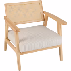 À propos de cet article 【Cadre en Bois d'Hévéa Robuste】Fabriqué à partir de bois d'hévéa de haute qualité, ce fauteuil d'appo ...