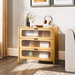 À propos de cet article 【Maximisez Votre Rangement】Cette commode en bambou naturel dispose de 3 tiroirs spacieux (70 x 34 x 1 ...