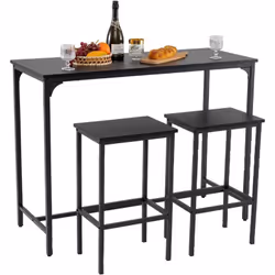 Description : Notre ensemble de table de bar 3 pièces comprend une table à manger rectangulaire haute et 2 tabourets, parfait ...