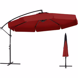 Notre parasol déporté de 305 cm avec sa base est la solution d'ombrage idéale pour vos terrasses, jardins, et événements en p ...