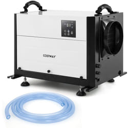 Costway - Déshumidificateur Professionnel 58,5/Jour, avec 3 Modes, Minuterie de 24 h, Tuyau de Vidange, Dégivrage Automatique, pour Sous-Sol, Blanc