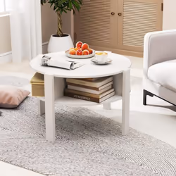 Description : Sublimez l'attrait esthétique de votre espace de vie avec cette table basse ronde intemporelle dotée d'un fini  ...