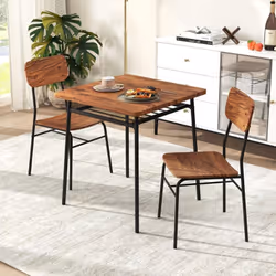 Description : L'ensemble de table à manger est conçu avec un support de rangement intégré pratique sous la table, vous permet ...