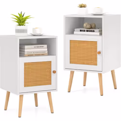 À propos de cet article 【Solution de rangement:】Avec un plateau, une étagère ouverte et un placard fermé, la table de chevet  ...