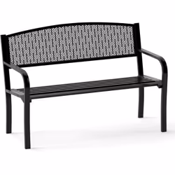--------Construction Métallique Solide : Conçue avec un cadre en métal robuste, ce banc de jardin résiste à la flexion et au ...