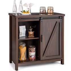 ----------Design de Porte Coulissante de Grange : Le cabinet buffet dispose d'une porte coulissante de grange, qui équilibre  ...
