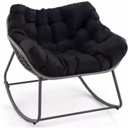 ---------Grande taille et coussin confortable : Cette chaise berçante surdimensionnée est dotée d'un coussin ultra-épais en c ...
