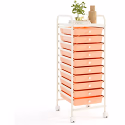 ---- 【Facile pour mouvement】Ce tour de rangement avec 4 roues en rotation libre, deux d'entre eux avec frein. Grand espace de ...