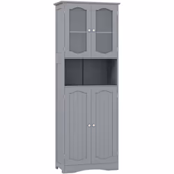Attributs : ----------Portes en Verre Givré : Cette armoire haute dotée de 2 portes en verre trempé givré peut améliorer la d ...