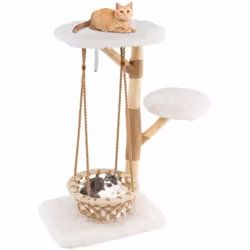 ----------Balançoire Hamac pour Chats : L'arbre à chat est doté d'une balançoire hamac avec un coussin amovible qui ravit vot ...