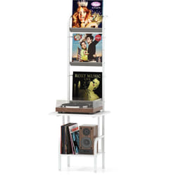 Costway - Support pour Lecteur de Disques à 5 Niveaux avec Étagère d'Affichage pour Vinyles, Table pour Lecteur de Disques, 50 x 51 x 145 cm, Blanc
