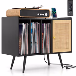 ------Station de charge pratique : Ce support pour platine vinyle est équipé d'une station de charge intégrée (2 prises secte ...