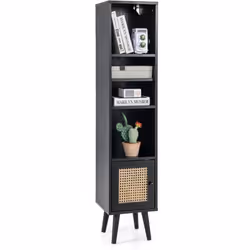 -----Dites adieu à l'encombrement : L'armoire de rangement mince de 137 cm de haut s'adapte aux coins de la pièce ou à d'autr ...